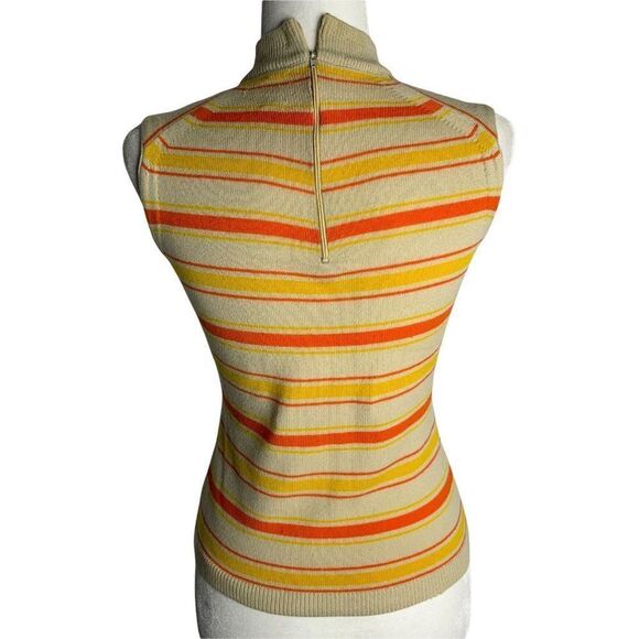 Vintage 60s 3 Piece Wool Jacket Pant Set XS Beige Orange Mod Preppy Collegiate - Picture 5 of 12